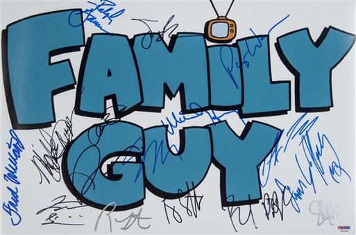 Family Guy Cast-Signed 12x18 Artwork (16 Signatures)(PSA/DNA)